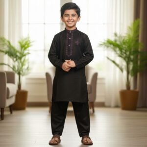 Kids Black Shalwar Kameez